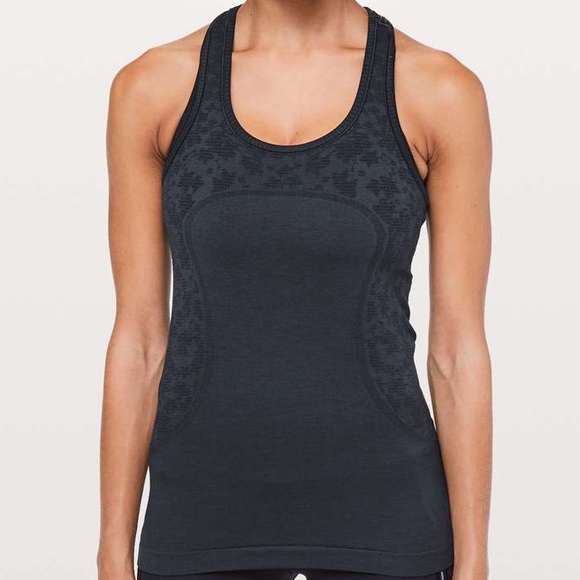 LULULEMON Swiftly Tech Racerback True Navy/Black Patterned Size 2 - Picture 2 of 13